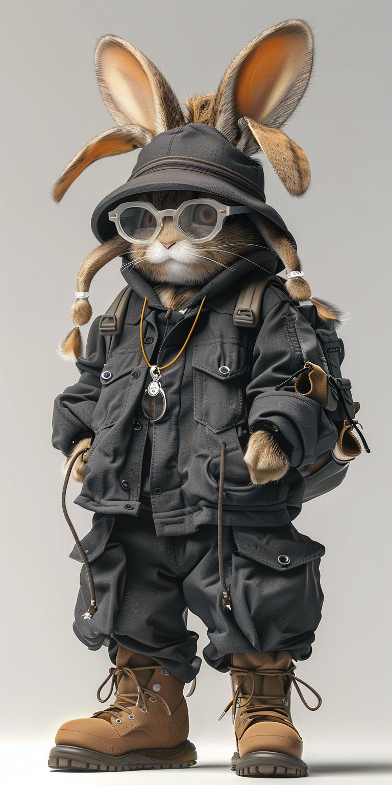 anime  hip-hop  rabbit  streetwear  detailed  illustration  3D  charismatic  glow  toys 936730