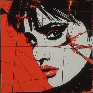 woman  red  black  splatters  surreal  album  cover  art  creative  expressive 1078223