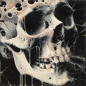 skull  painting  black  background  artwork  memento  dark  contrast  imagery  expression 1061492