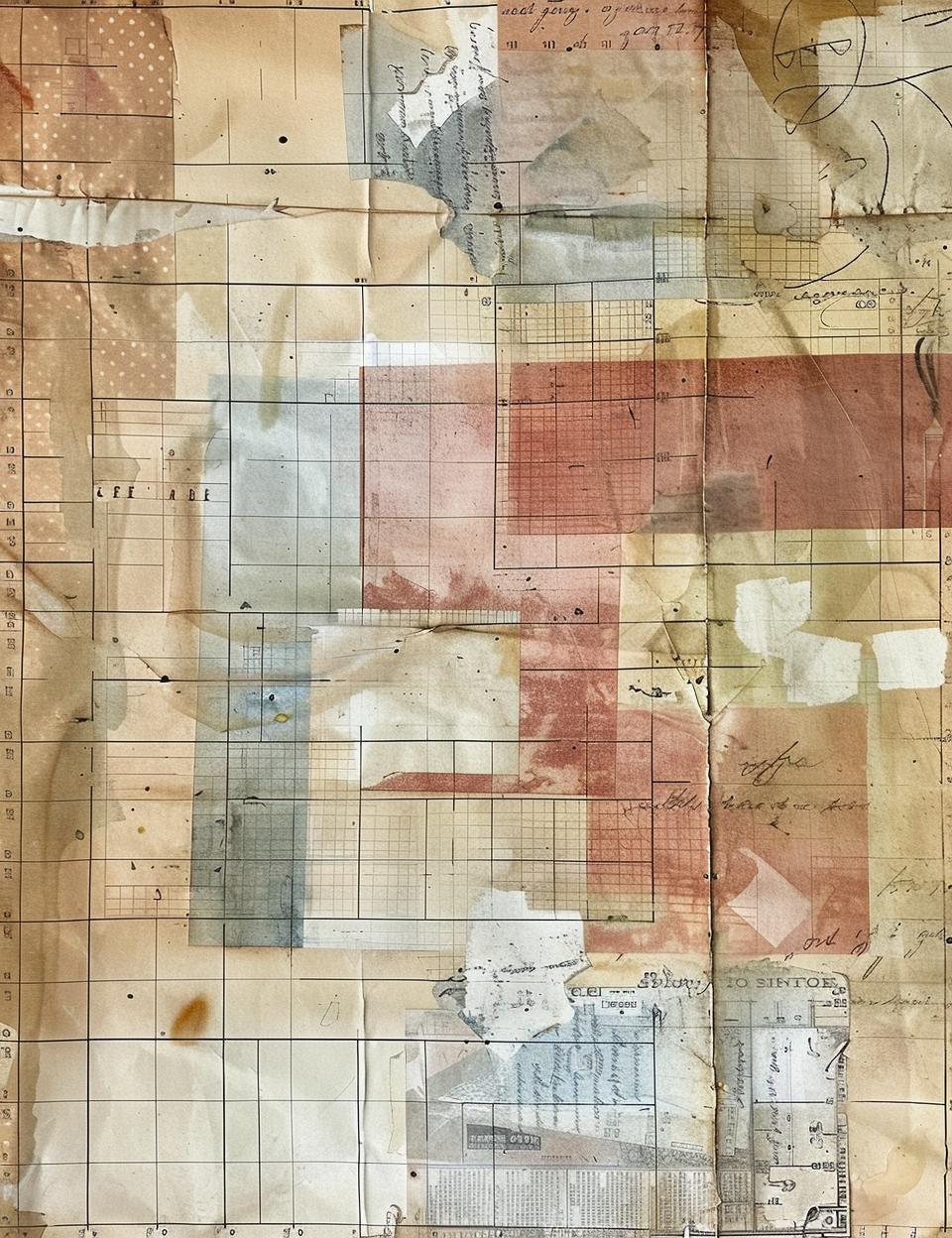 map  drawing  vintage  red  blue  patterns  collage  art  homemade  mixed-media 962068
