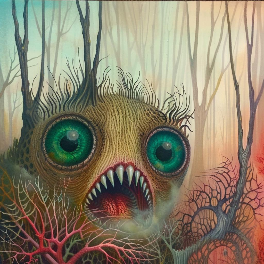 monster  eyes  mouth  painting  horror  creepy  illustration  striking  dark  expression 947277