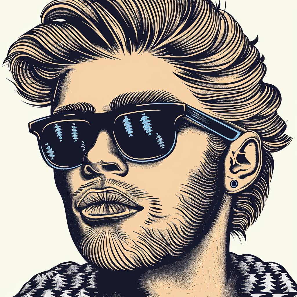 man  sunglasses  portrait  illustration  stylized  facial  accessory  modern  visual  fashion 962472