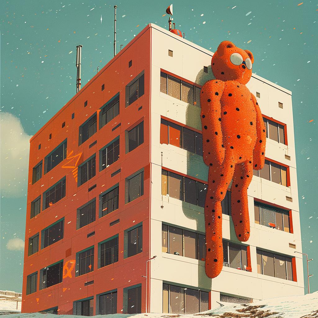 dots  dashes  albumart  MidCentury  orange  bear  building  intricate  coolcolors  surreal 964622