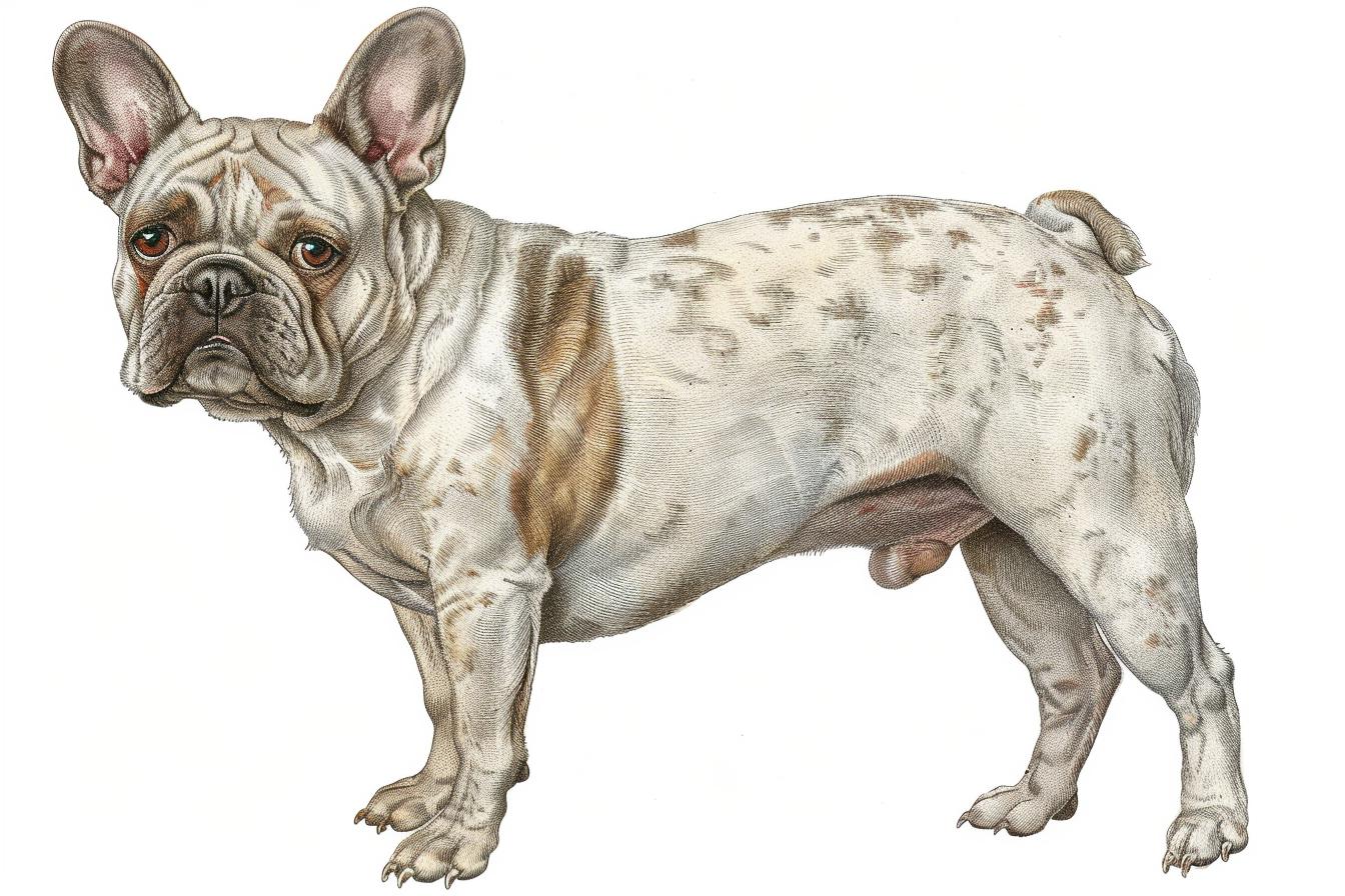 French  bulldog  portrait  full-body  drawing  white  background  Codex  art  dog 971308