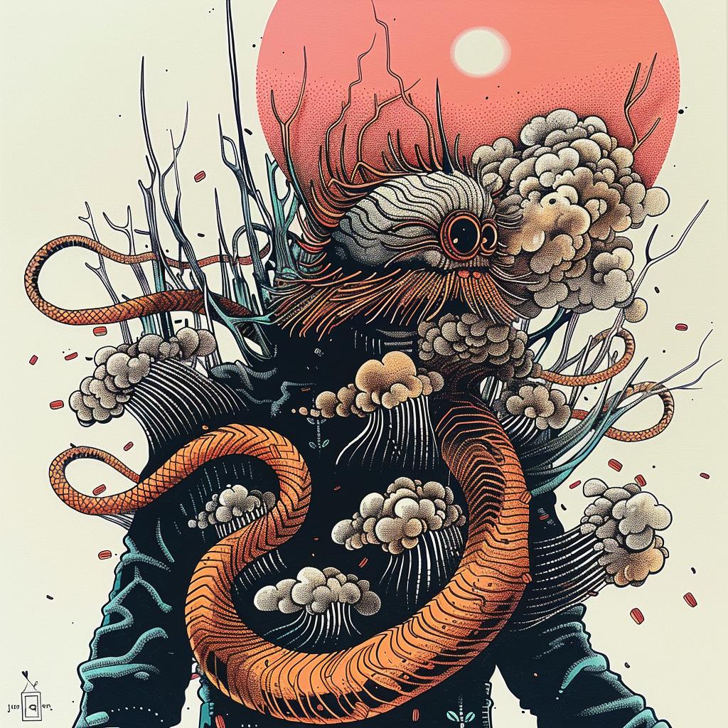 poster  man  snake  head  sun  design  art  graphic  japanese  lettering 946979