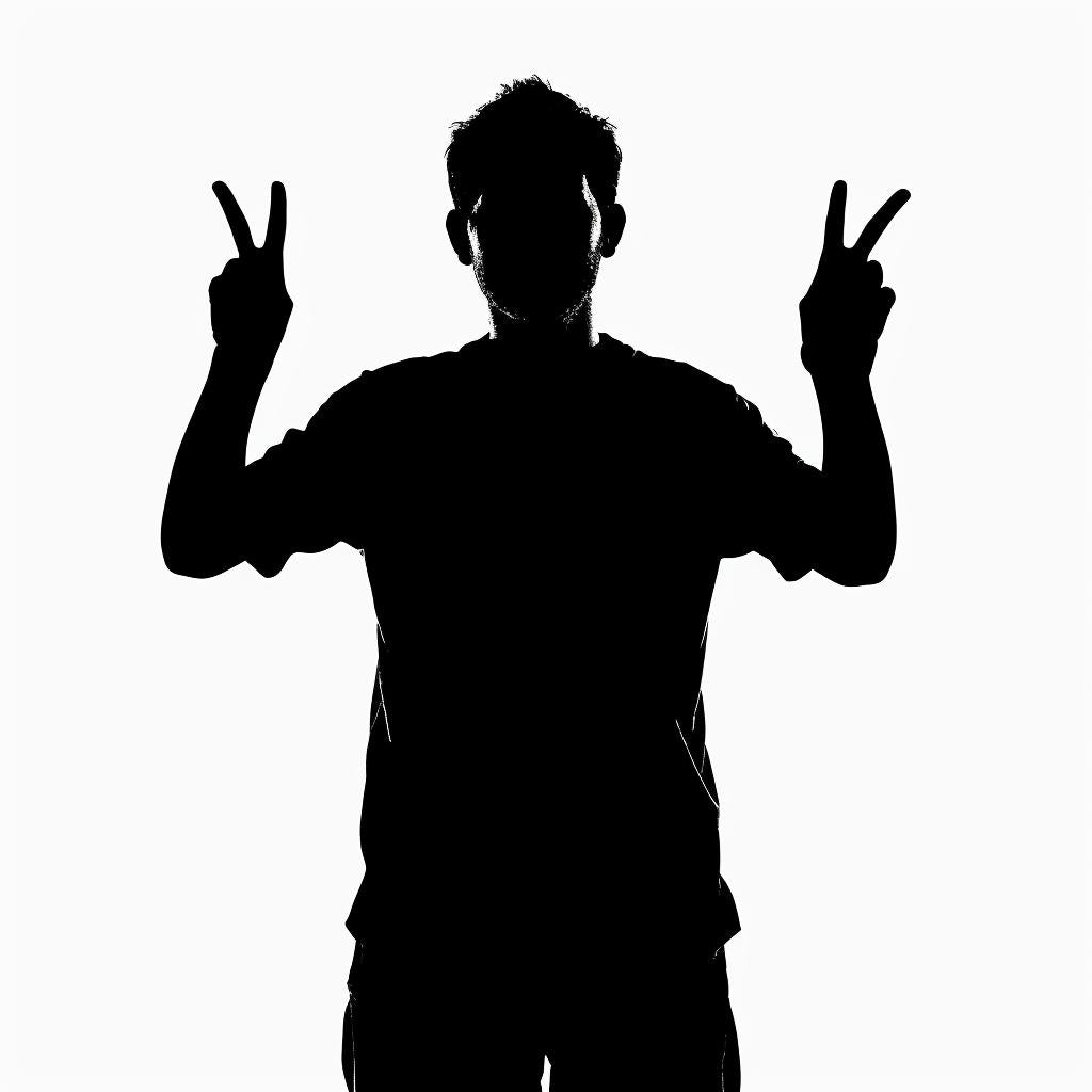 silhouette  man  American  sign  language  illustration  black  white  background  peace 954146
