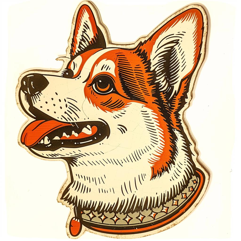dog  pembroke  welsh  corgi  sticker  head  cute  pet  animal  illustration 943155