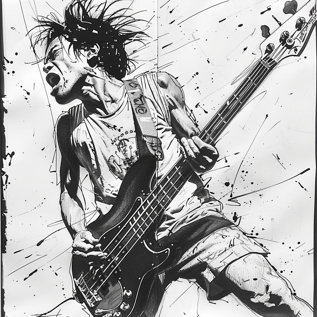 bass  player  punk  rock  drawing  black-and-white  ink  abstract  art  music 927559