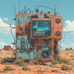 time  machine  desert  electronics  mechanical  Moebius  Stalenhag  painting  old  orange 1060438