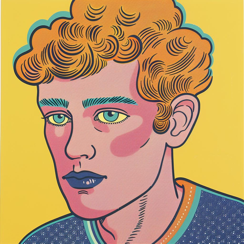 Zuckerberg  portrait  man  curly  hair  painting  stylized  business  figure  modern 962509
