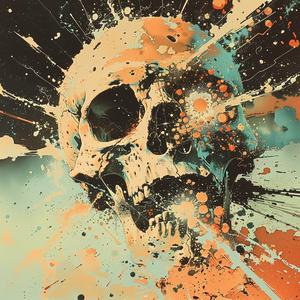 skull  exploding  paint  colors  art  abstract  graphic  surreal  details  visual 1072194