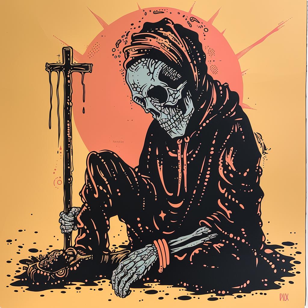 PaulPope  skeleton  cross  dark  arts  occult  naturalistic  illustration  poster  symbolism 927131