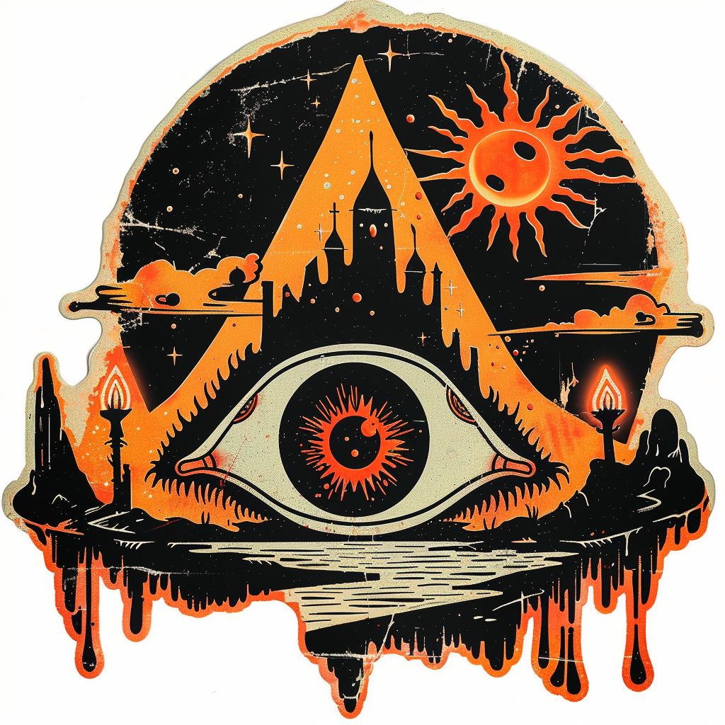 all-seeing  eye  sticker  vintage  logo  surreal  tattoo  illustration  triangle  design 927699