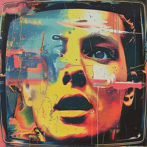 man  face  television  screen  painting  chromolithography  portrait  modern  art  visual 1041176