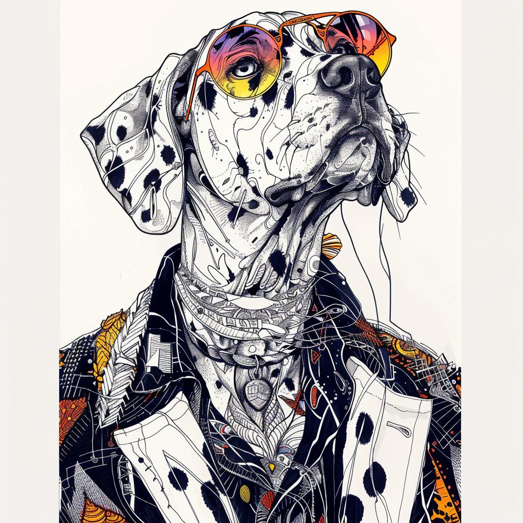 dalmatian  dog  sunglasses  jacket  cool  urban  casual  style  portrait  character 953456