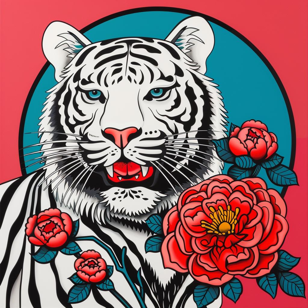 white  tiger  roses  japanese  pink  background  elegant  soft  floral  art 973670