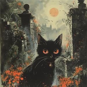black  cat  graveyard  painting  superstition  art  symbol  culture  mysterious  legend 1077965