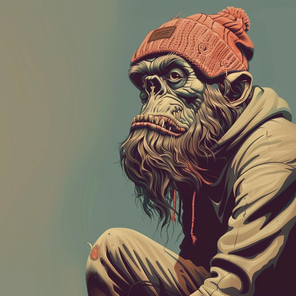 monkey  hat  beanie  cartoon  humor  urban  street  culture  playful  character 956013