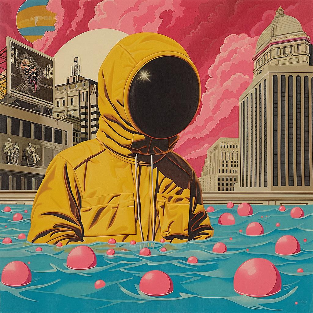 surreal  bubbles  colorful  album  cover  man  pool  artwork  creative  whimsical 1018248