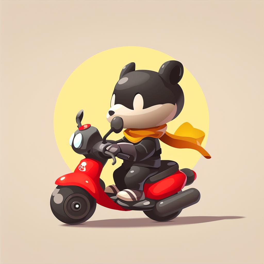 cartoon  bear  motorcycle  cute  kawaii  whimsical  playful  illustration  animal  fun 939770
