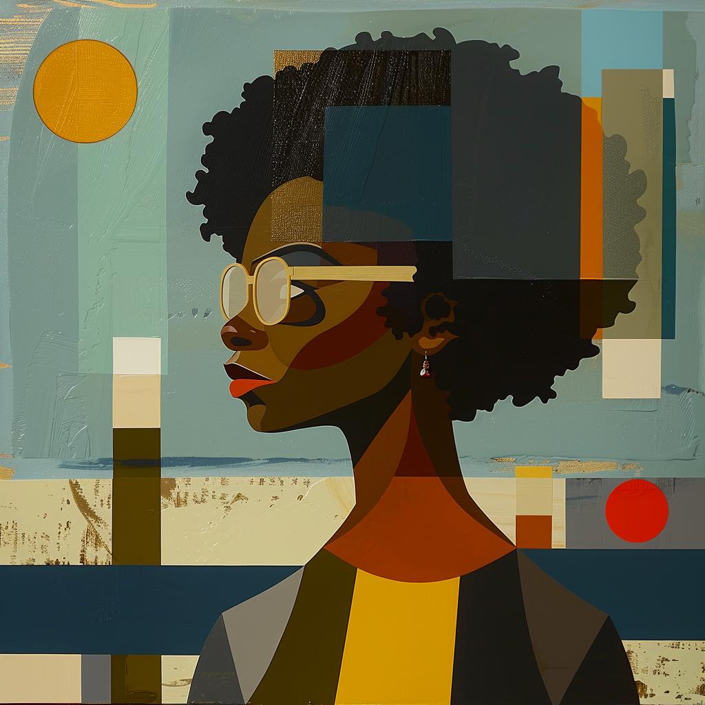 africanamerican  woman  glasses  afro  portrait  painting  intellectual  style  expression  individuality 938468