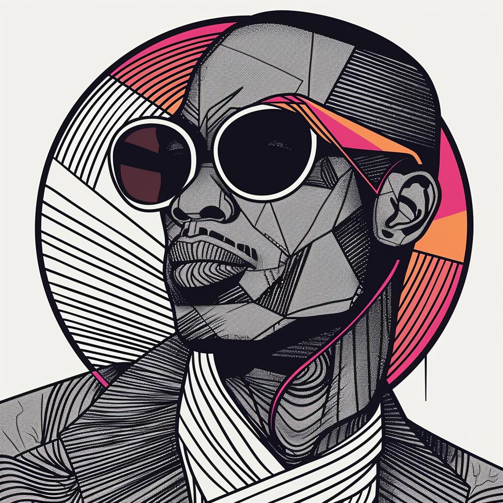 PopArt  portrait  geometric  sunglasses  male  bald  tie  minimal  fashion  style 937864
