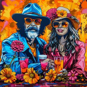 Todd  Schor  flowers  drinks  colorful  modern  social  portrait  artistic  whimsical 1037345