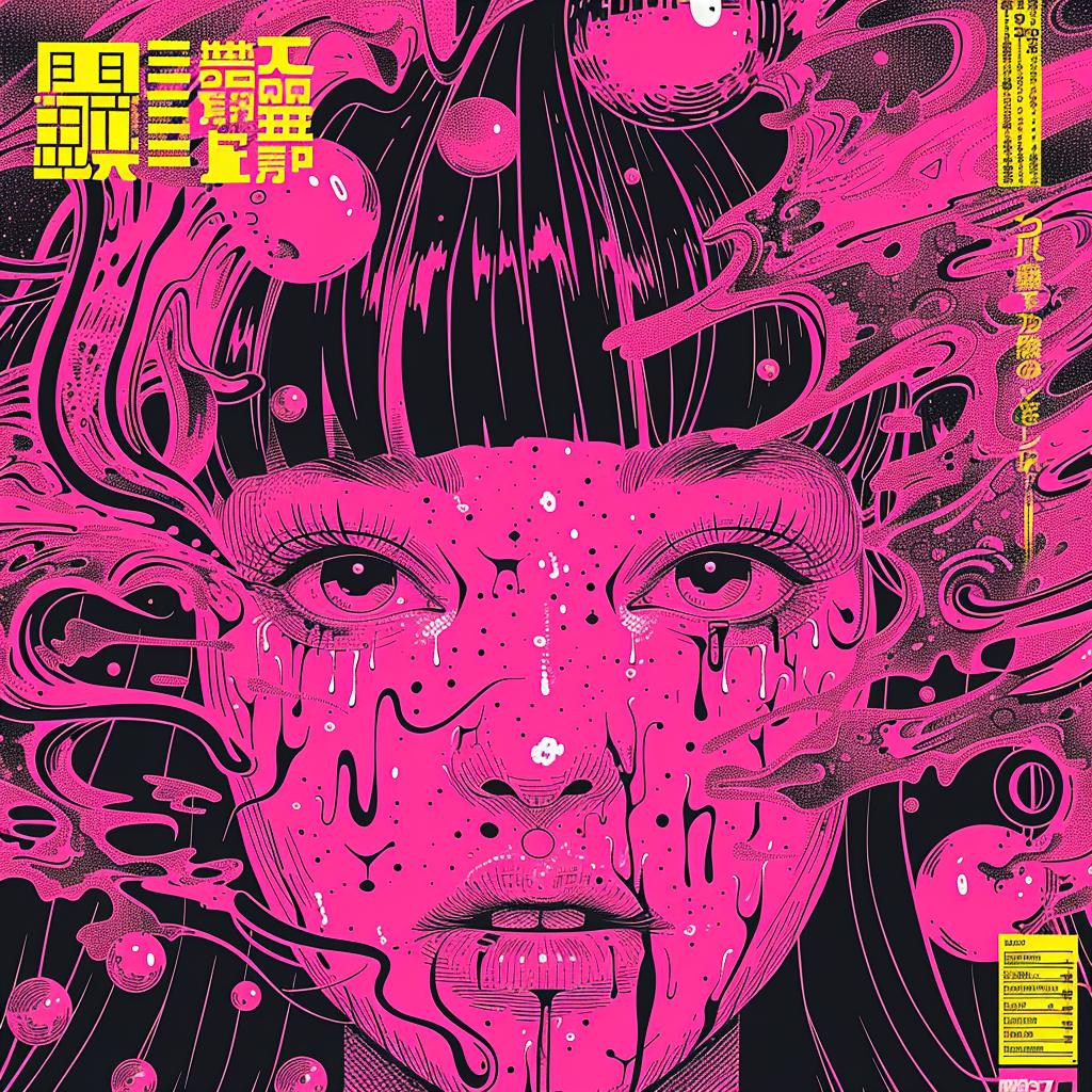 poster  woman  face  pink  paint  retro  art  glitch  psychedelic  graphic 970748