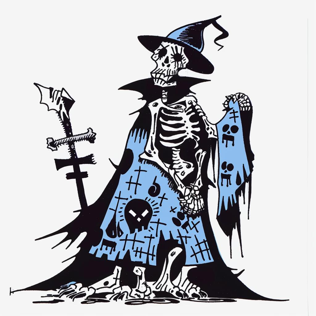 Grim  Reaper  skeleton  cartoon  hat  sword  dark  humorous  macabre  graphic 1028324
