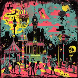 circus  absurd  Day  of  the  Dead  poster  colorful  art  Dan 1075490