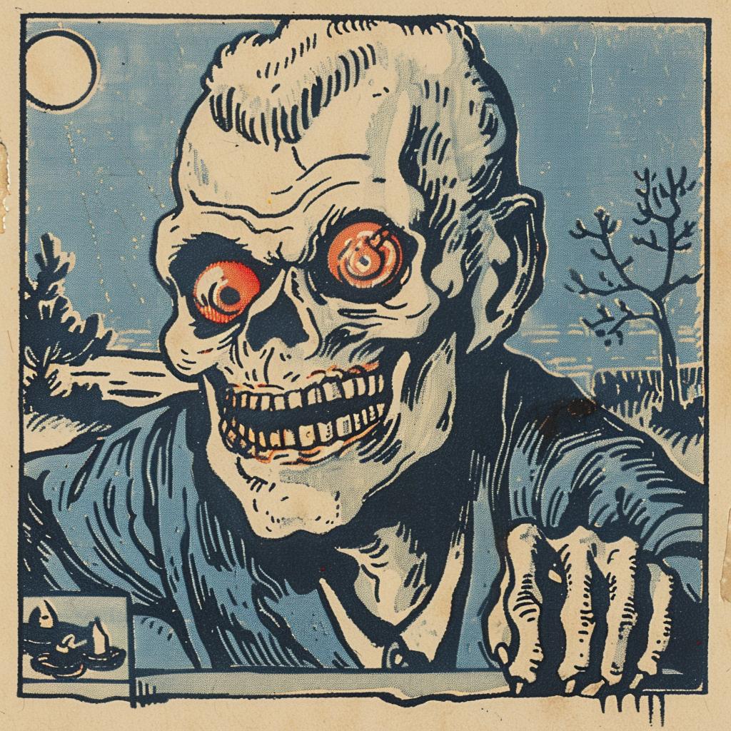 album  cover  collage  skeleton  hyper-realistic  surreal  vintage  monster  art  dark 942075