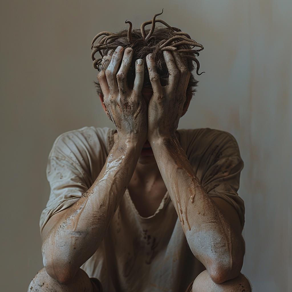فن سريالي، رجل جالس، تعبير مدروس، خيال خيالي فريد، عبثية 971714