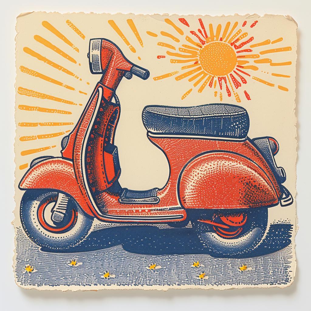 scooter  red  surreal  lighting  glow  background  design  art  white  vibrant 962895