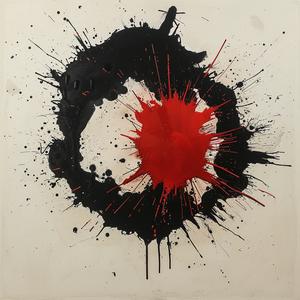 minimalist  risography  deathmetal  splatter  encaustic  paint  red  black  abstract  art 1062440
