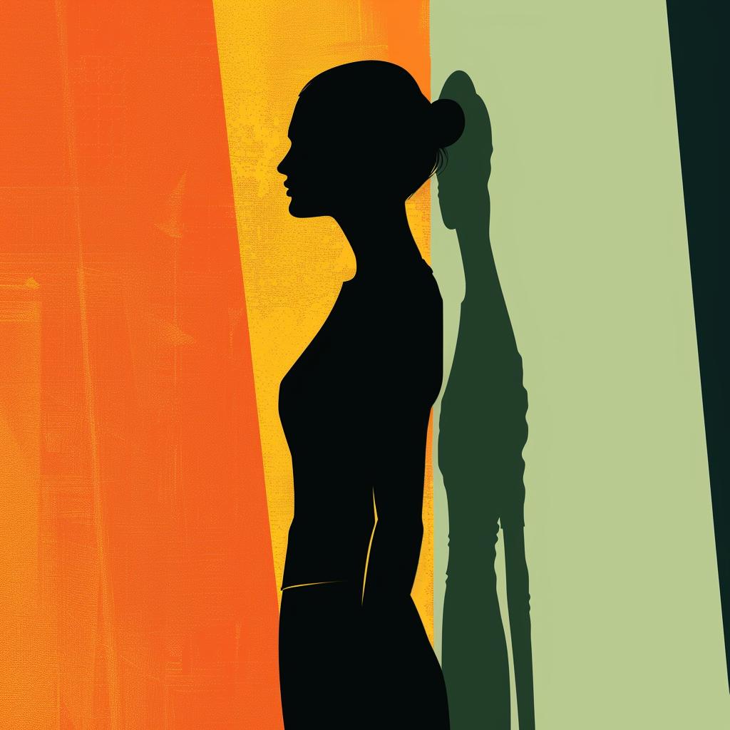 silhouette  woman  standing  colorful  background  shape  study  aggressive  minimalism  art 954011