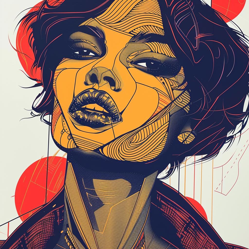 Pop Art  Kerry  Washington  African-American  model  short hair  white  background  poster  colored design 938946