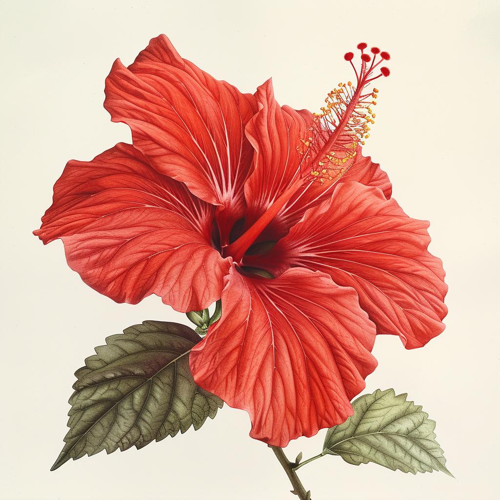 painting  hibiscus  flower  red  botanical  nature  art  decorative  colorful  bright 971850