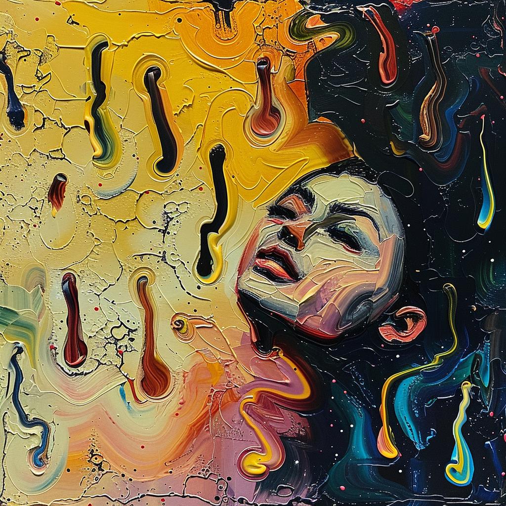 painting  woman  drops  face  colorful  abstract  portrait  vibrant  emotional  expressionism 950713
