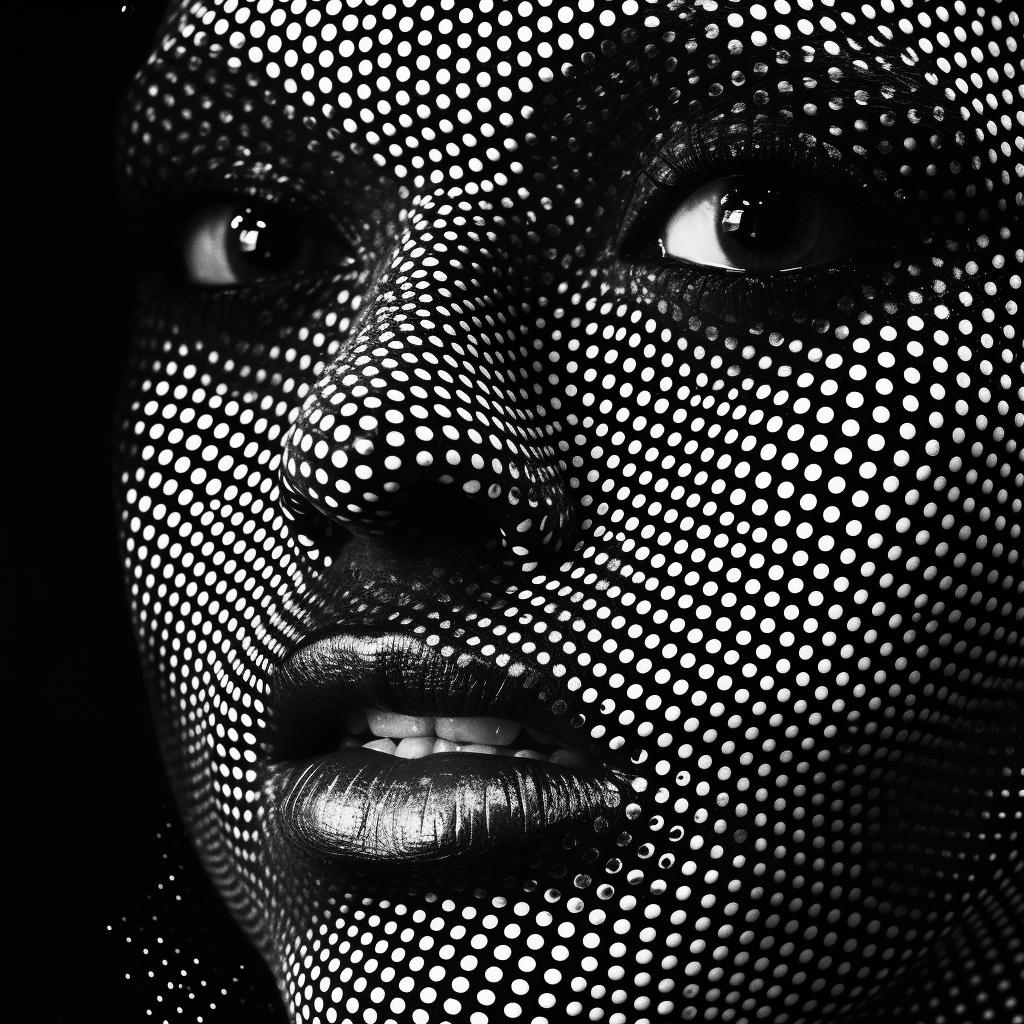 woman  face  dots  black  white  halftone  pattern  photography  abstract  textured 1020964