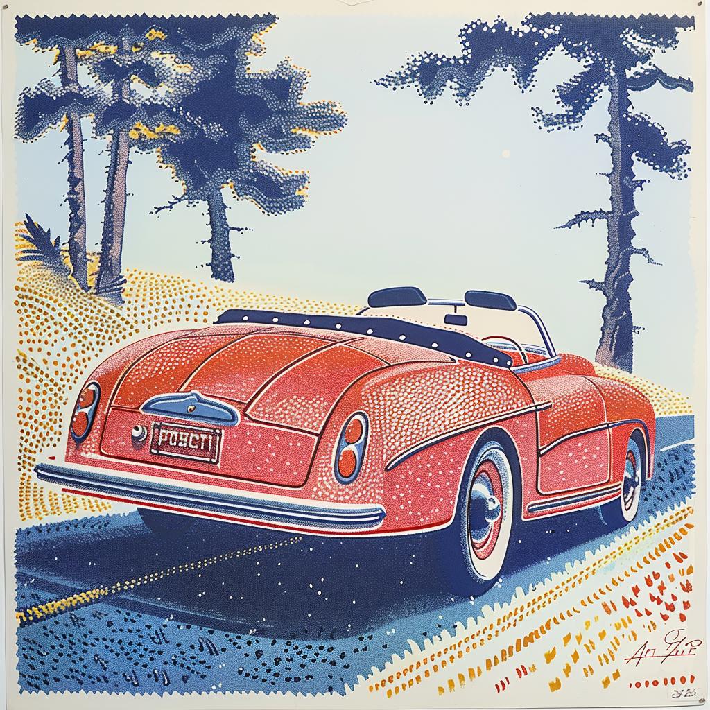 panda  car  surreal  convertible  lighting  glow  natural  art  Porsche  Ed Ruscha 962912
