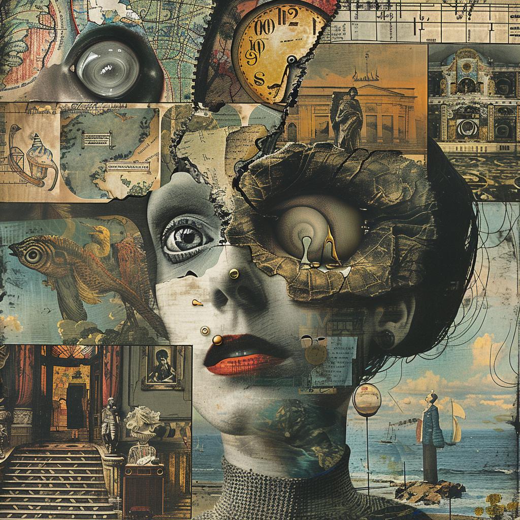 surreal  album  cover  woman  face  collage  art  creative  stylized  images 1019519