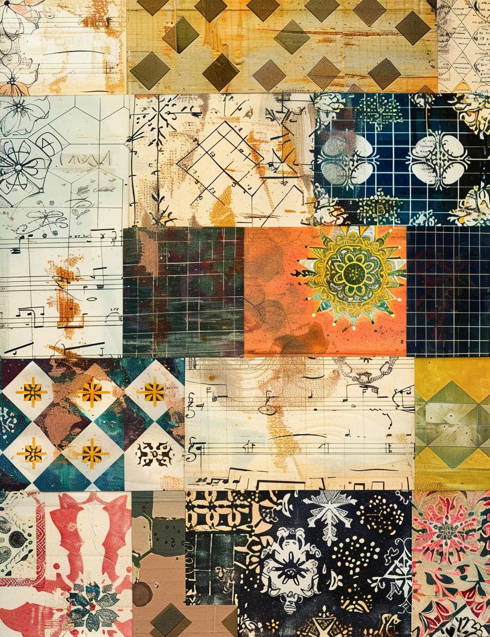 ledger  paper  patchwork  collage  patterns  design  textures  homemade  creative  colorful 962163
