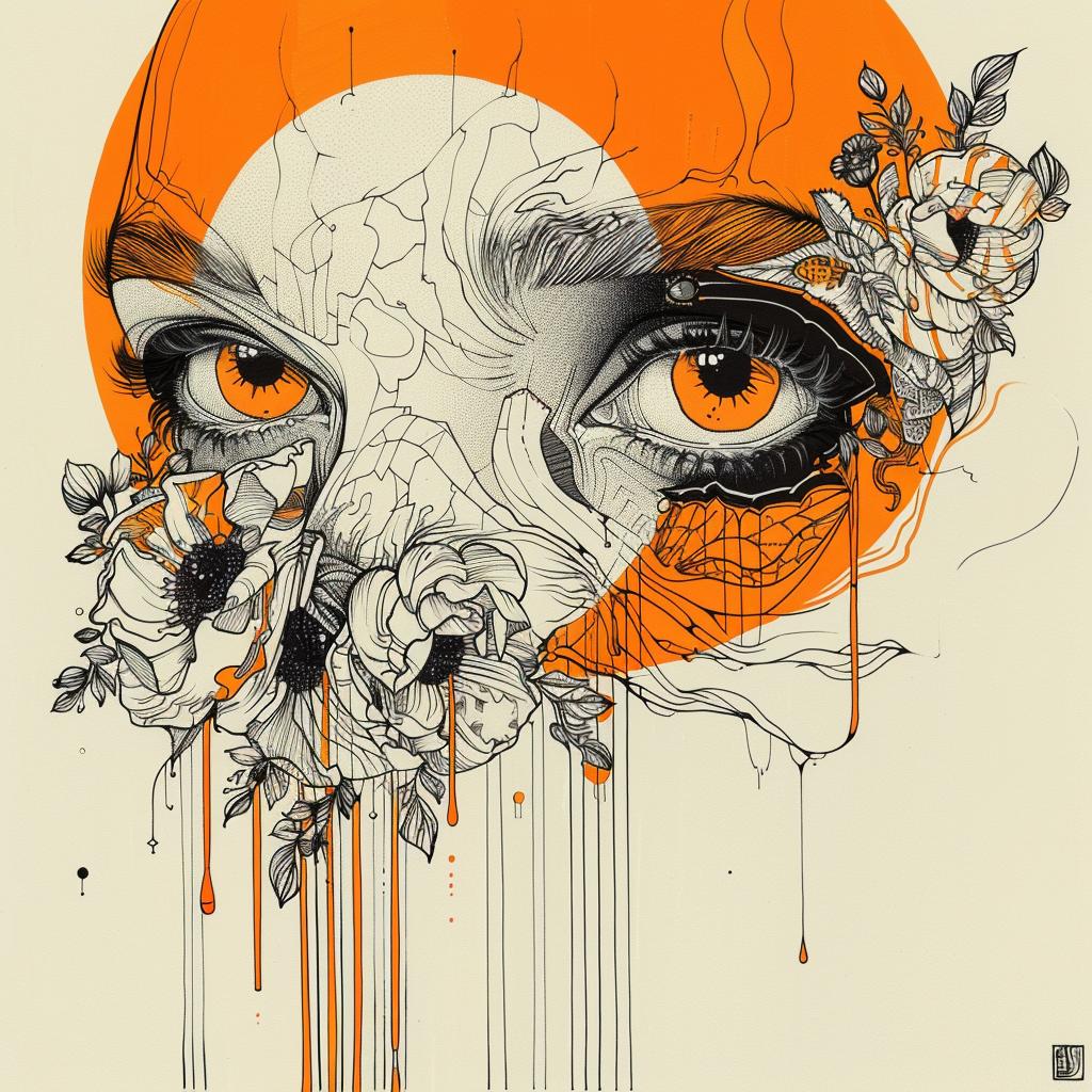 face  flowers  circle  design  japanese  minimal  spiritual  dark  art  elements 928973