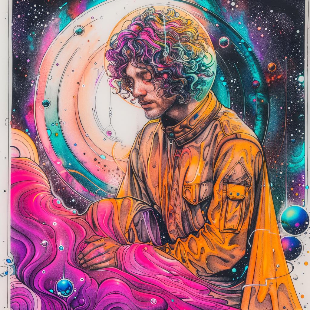portrait  man  colorful  background  painting  expression  curly  style  abstract  art 941700