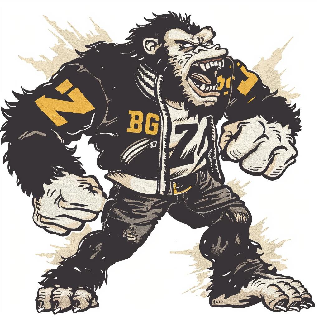 bigfoot  mascot  jacket  angry  walking  pennant  outline  white  vintage  college 921513