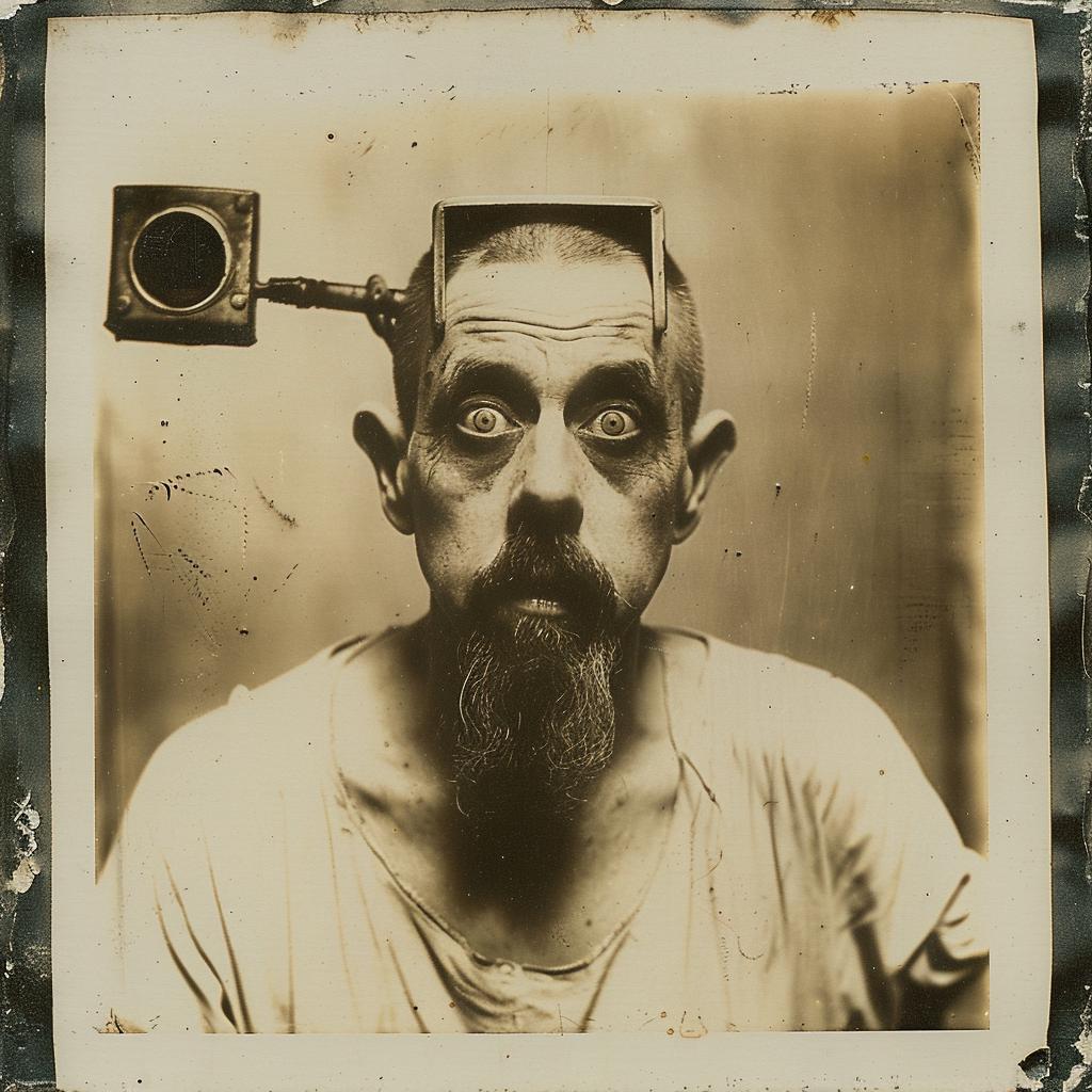 Kenny  Smith  prisoner  photo  polaroid  camera  head  1912  artwork  vintage 1020860