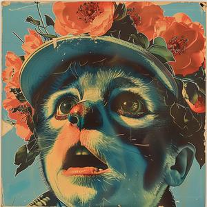 cat  flowers  head  painting  chromolithography  art  illustration  color  animal  design 1051166