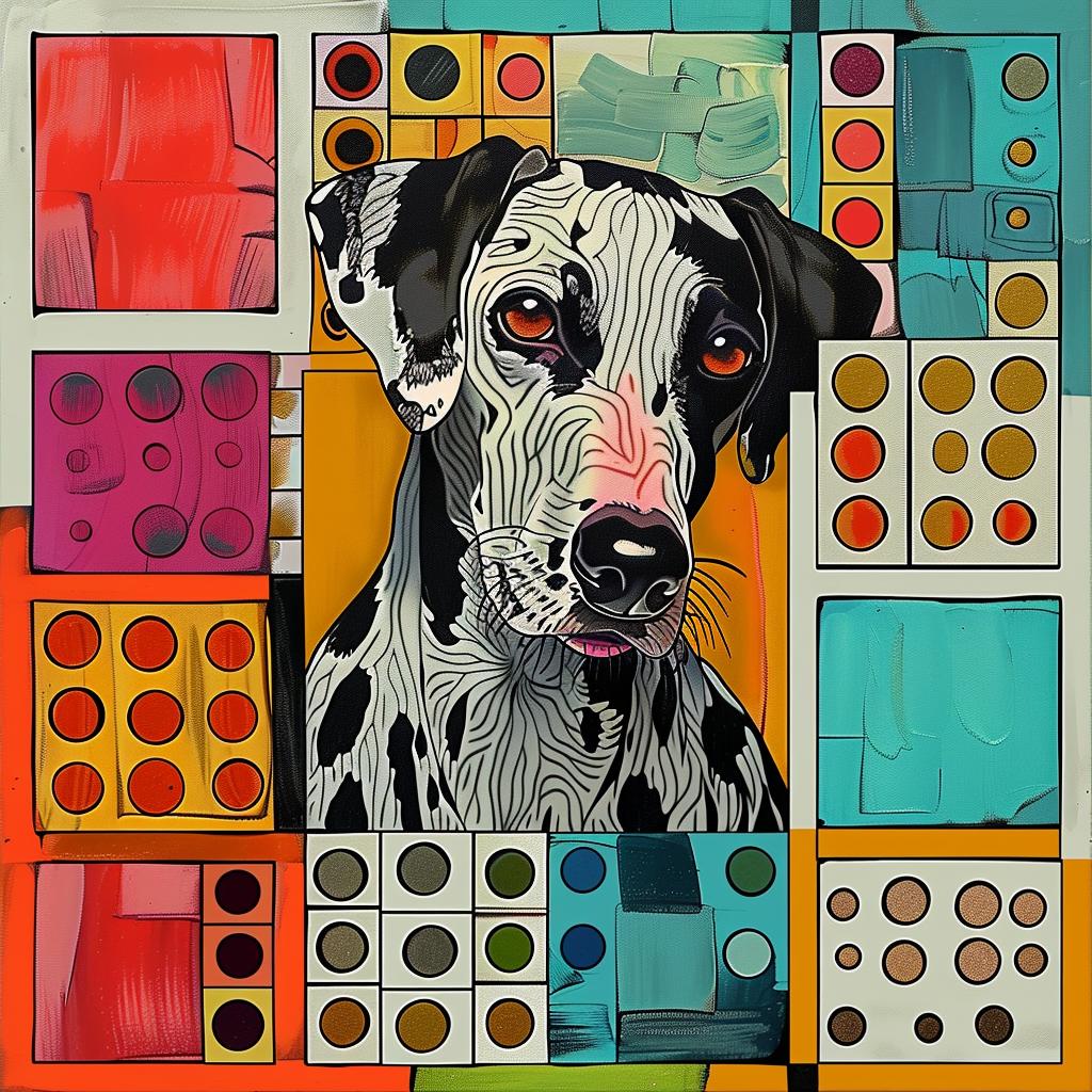 dog  dalmatian  canvas  colorful  square  print  art  spotted  playful  portrait 938553