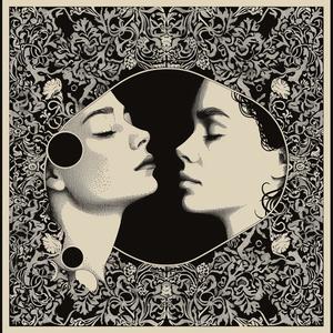 surreal  album  cover  Koloman  Moser  screenprinting  women  black  white  frame 1079597