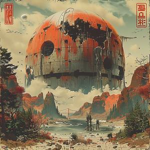 sphere  poster  artwork  chromolithography  Japanese  horror  design  intricate  color  vivid 1040317